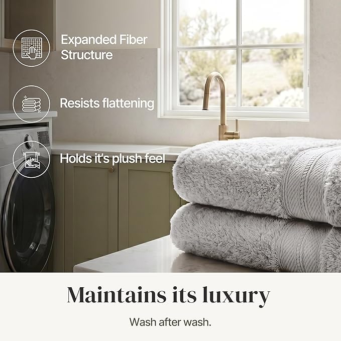 Modern Threads - Spun Loft 6-Piece 100% Combed Cotton Towel Set - Bath Towels - Image 6