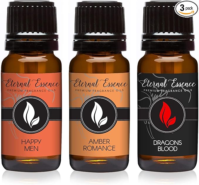Trio - Amber Romance, Happy Men & Dragons Blood - Premium Fragrance Oil Trio - by EternalEssenceOils