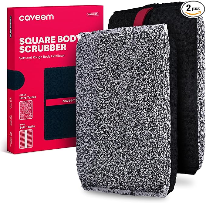 Caveem Exfoliating Body Scrubber, Large Bath and Body Scrub Buffer, Dual by Caveem