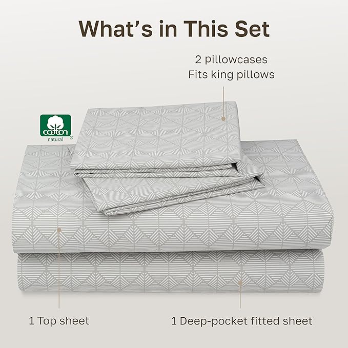 California Design Den Soft King Size 100% Cotton Sheet Sets, 400 TC Good - Image 4