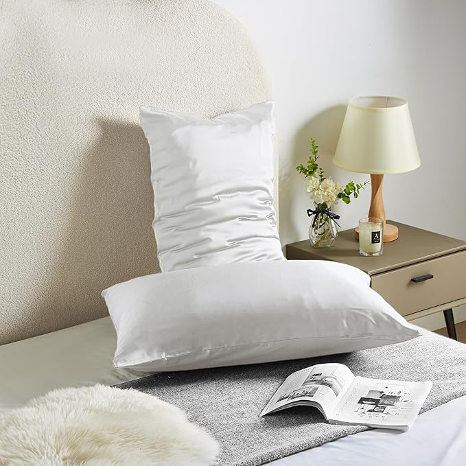 Silk Pillow Cases 2 Pack Mulberry Silk Pillowcase Soft Breathable Both Sided - Image 2