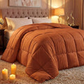 Utopia Bedding Queen Comforter Duvet Insert, Quilted Burnt Orange Comforter by UTOPIABEDDING