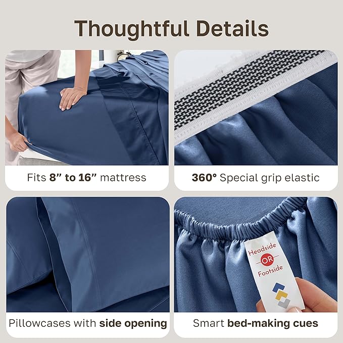 California Design Den King Size Sheets Set Cotton - Image 5