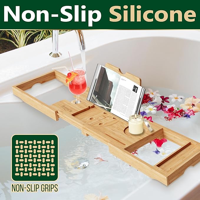 SereneLife Premium Bathtub Tray Caddy - Image 6