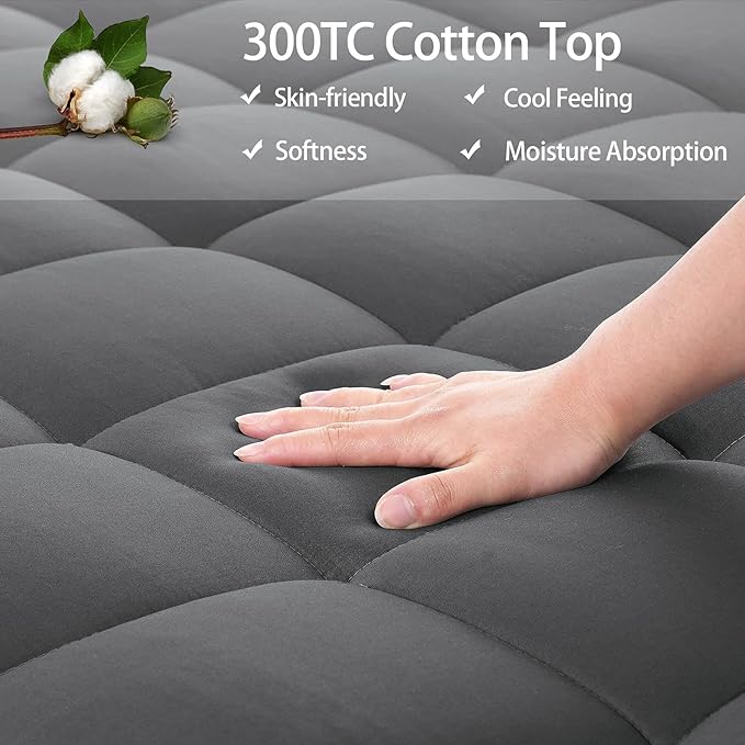 EASELAND Twin Size Mattress Pad Pillow Top Mattress Cover Quilted Fitted - Image 4