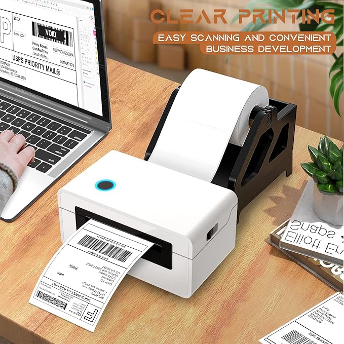 MFLABEL 4x6 Direct Thermal Shipping Labels - 8 Rolls, 220 Labels/Roll, Perforated Postage Paper with Alignment Hole, Compatible with 4XL LabelWriter 1744907 & 1755120, Rollo for USPS, UPS