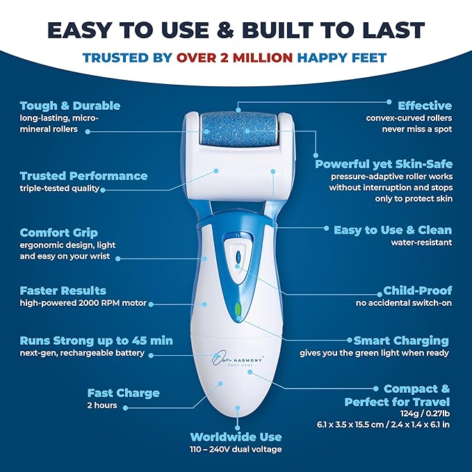 Electric Callus Remover: Own Harmony Professional Pedicure Tools Foot Care - Image 3