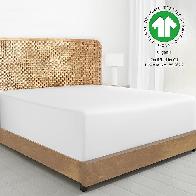 California Design Den 2-Pack 100% Organic Cotton Fitted Sheets Cal King Size - Image 4