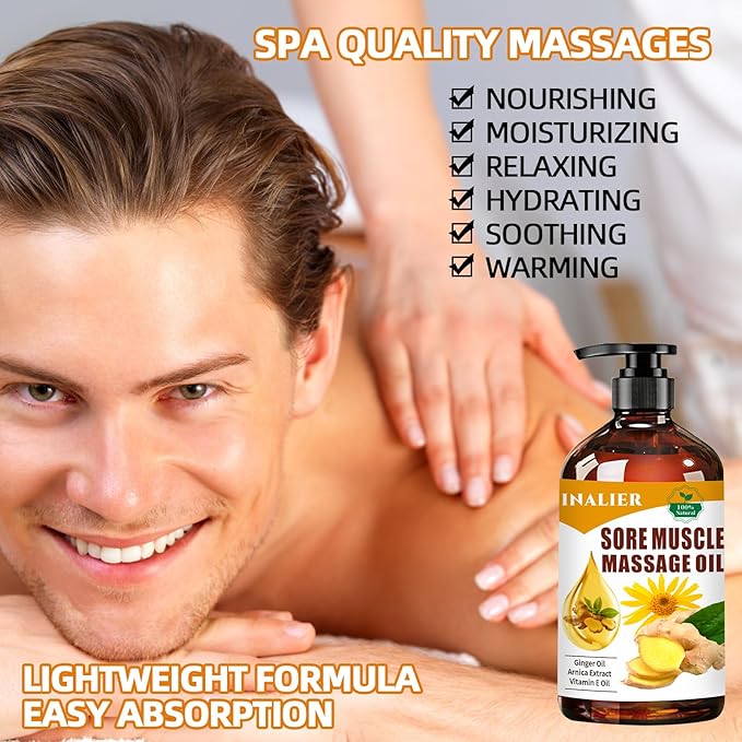 INALIER Sore Muscle Massage Oil, Gift - Image 4