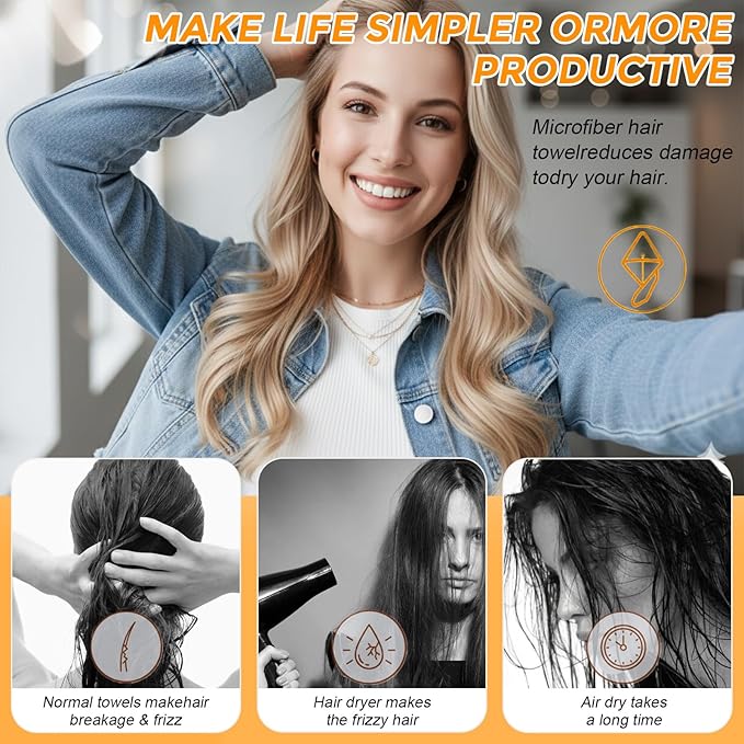 3 Pack Microfiber Hair Towel Wrap - Image 5