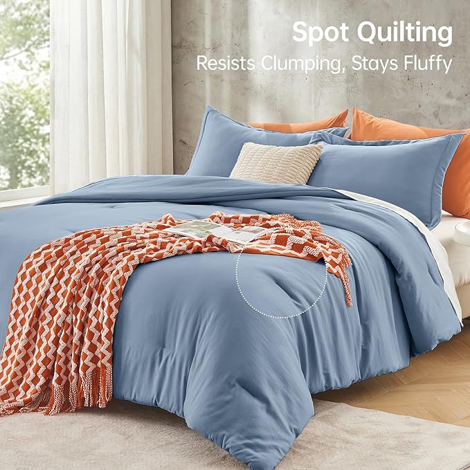 MUXHOMO Queen Comforter Set, All Season Ultra Soft Down Alternative Bedding - Image 5