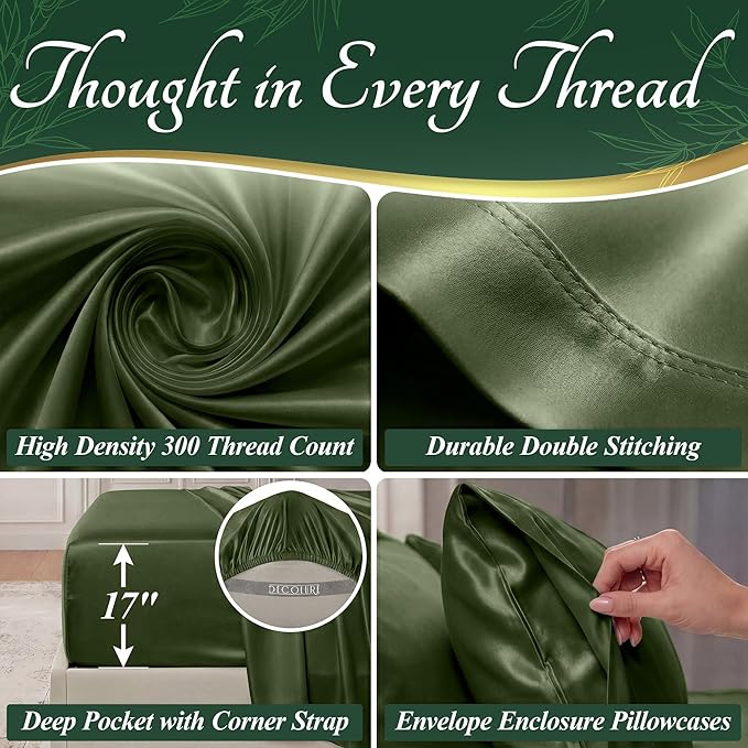 DECOLURE 100% Viscose Derived from Bamboo Sheets California King Size - Image 4