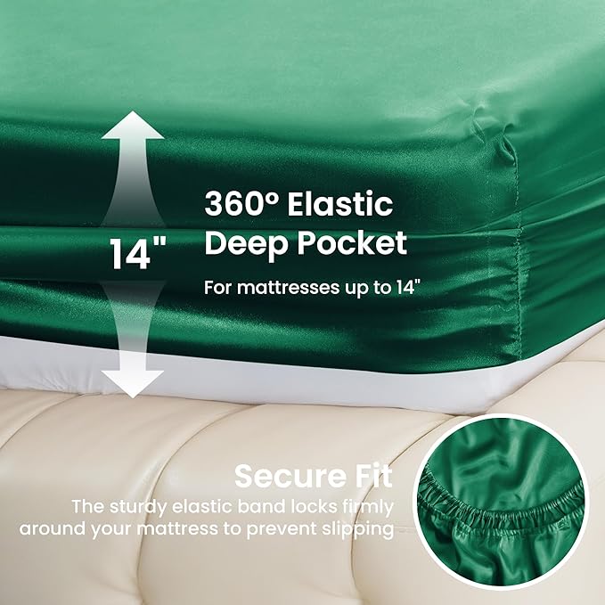 Love's cabin Twin XL Satin Sheet Sets - Image 4