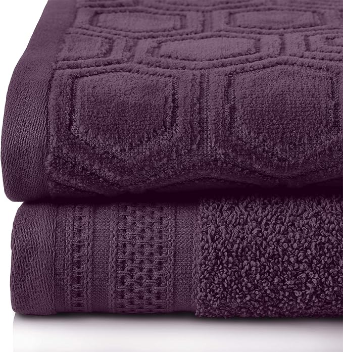 Superior Honeycomb 100% Cotton 500 GSM 12 Piece Bath Towel Set, 6 Washcloths - Image 3