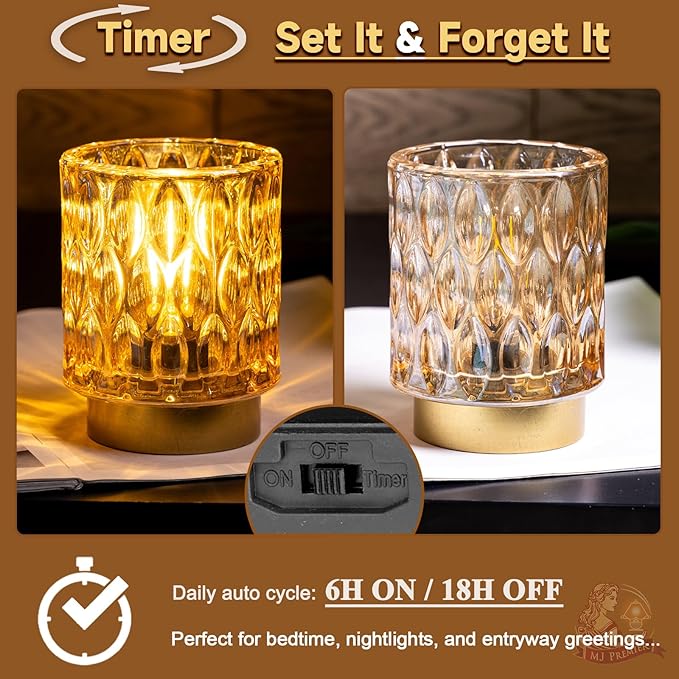 Battery Operated Table Lamps Timer, Mini Crystal Lamp - Image 9