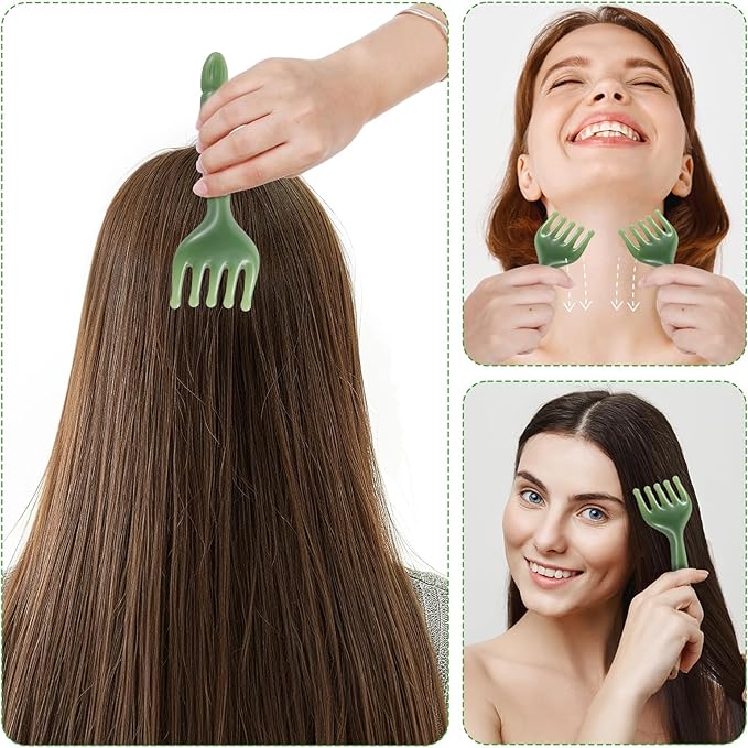 WY LIGHTING LEVEL 2Pcs Head Massager Manual Hair Scalp Massager Gua Sha Five - Image 6