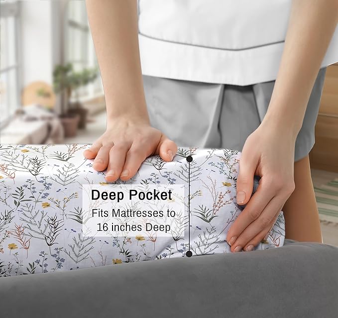 RUVANTI 100% Cotton Sheets – Twin Size Percale Bedding, Cooling & Breathable - Image 6