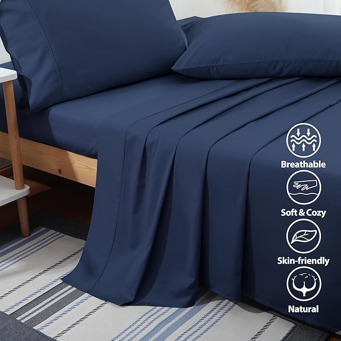 Flat Sheet Only Twin Size, 400 TC 100% Egyptian Cotton Flat Sheet - Image 3