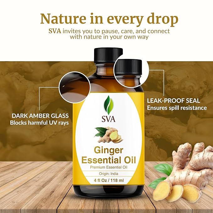 SVA Ginger Essential Oil – 4 Fl Oz – 100% Natural Ginger Oil - Image 7
