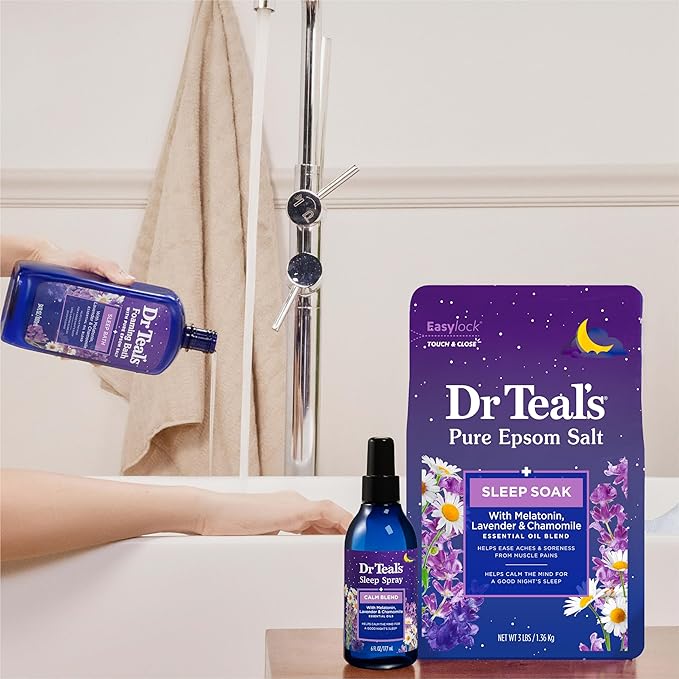 Dr Teal's Foaming Bath with Pure Epsom Salt, Sleep Blend with Melatonin - Image 5