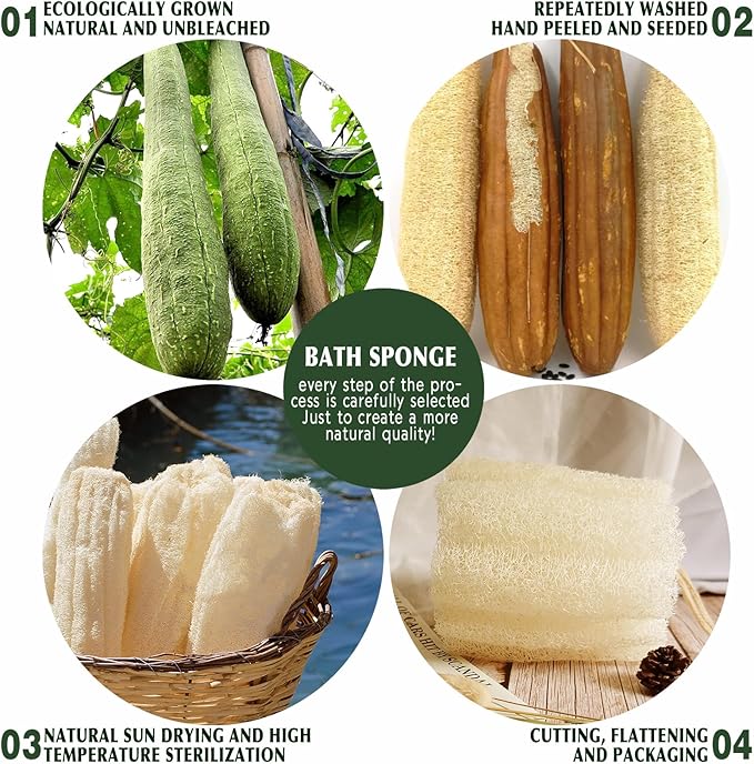 Natural Shower Loofah Sponge, Bath Exfoliating Loofa Body Scrubber, 5.5 “Soft - Image 5