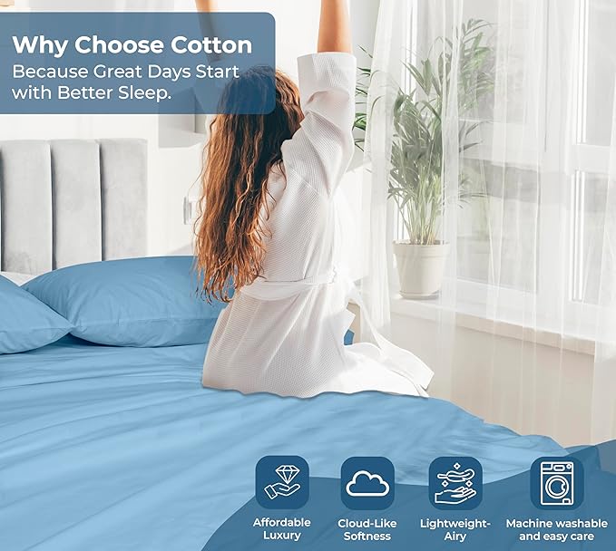 Royale Linens 100% Organic Cotton California King Flat Sheet Only - Image 7