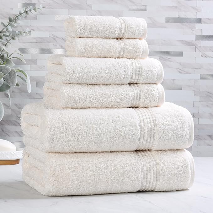 Superior Egyptian Cotton 6-Piece Towel Set, Bathroom Essentials, Towels - Image 2