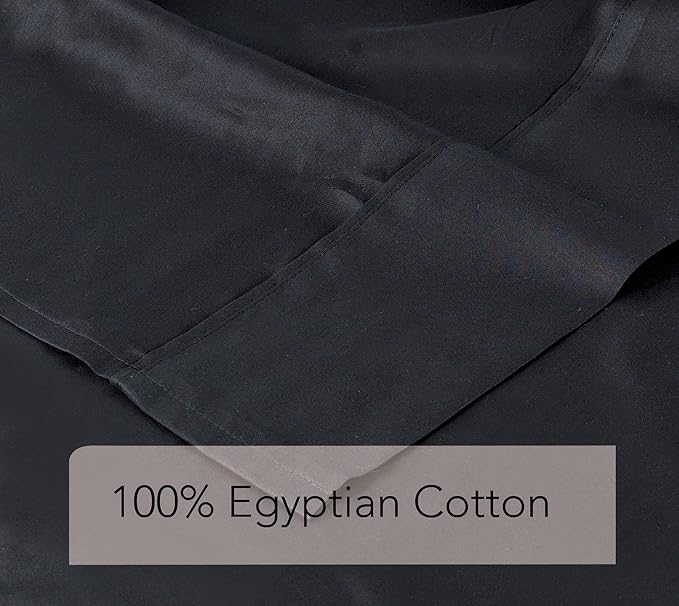 Flat Sheet Only Queen Size, 400 TC 100% Egyptian Cotton Flat Sheet Black Cotton - Image 3