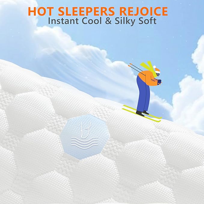 UYWO Cooling Memory Foam Pillows Firm and Soft, Queen Size 1 Pack, Original - Image 5