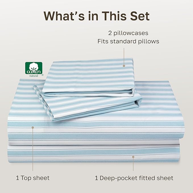 California Design Den Soft 100% Cotton Sheets Full Size Set, 400 TC Good - Image 4