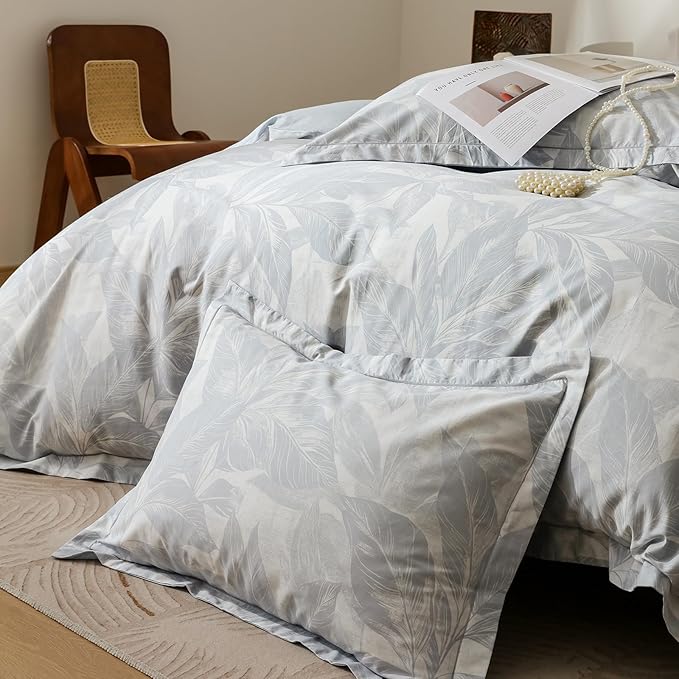 OAITE Duvet Cover Set King Size Floral Pattern Ultra Soft 100% Cotton Duvet - Image 4
