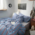 mixinni Vintage Striped Blue Duvet Cover Twin by mixinni
