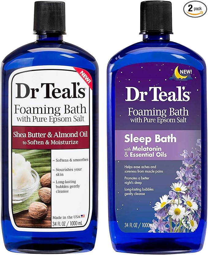 Dr. Teals Foaming Bath Variety Gift Set Shea Butter & Almond Oil, Melatonin by DrTeals