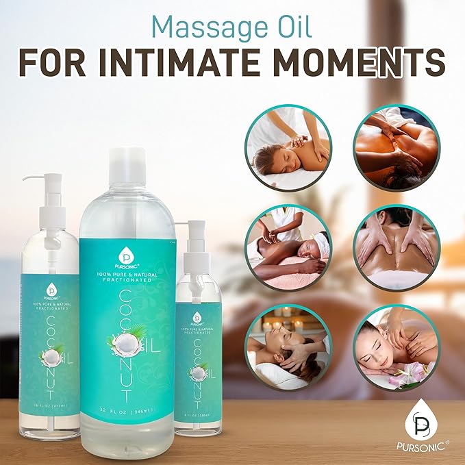 Pursonic Pure Unscented Fractionated Coconut Oil - 16 Oz Multipurpose Oil - Image 3