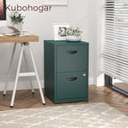Kubohogar 2 Drawer File Cabinet with Lock,Green Metal Filing Cabinets,Vertical Locking File Cabinet Fit Hanging Files, Letter,File Box and A4 Documents