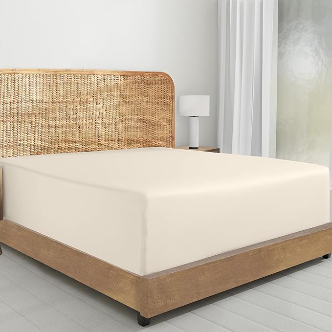 California Design Den 100% Organic Cotton Fitted Sheet Full Size Only by CaliforniaDesignDen