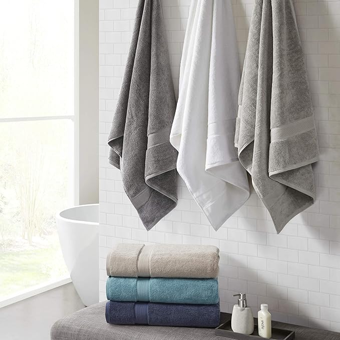 Madison Park 800GSM Bath Sheet Towel Oversized 34" x 68" 2 Pack 100% Cotton - Image 7