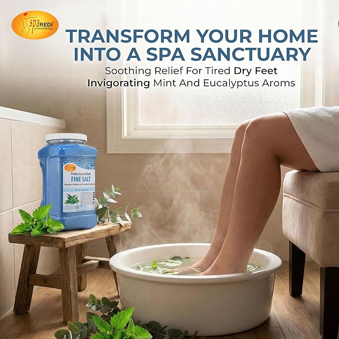 SPA REDI - Detox Foot Soak Pedicure and Bath Fine Salt, Mint and Eucalyptus - Image 4