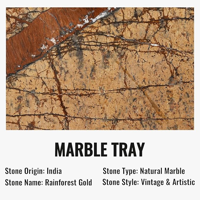 Koville Indian Natural Marble Decorative Tray, Catchall - Image 3