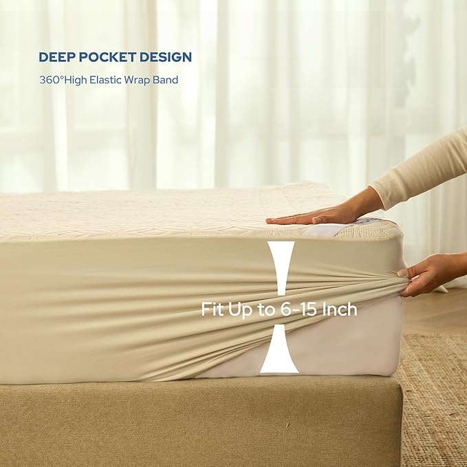 BEDLORE Waterproof Mattress Protector, California King Size Noiseless Mattress - Image 4