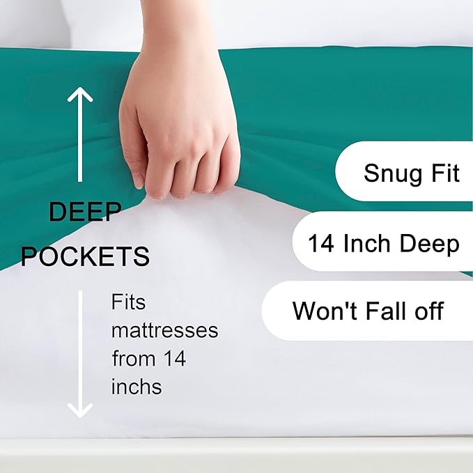 Hotella 100% Microfiber 39"x80" Twin XL Fitted Sheet Only, Hotel Quality Stay - Image 2