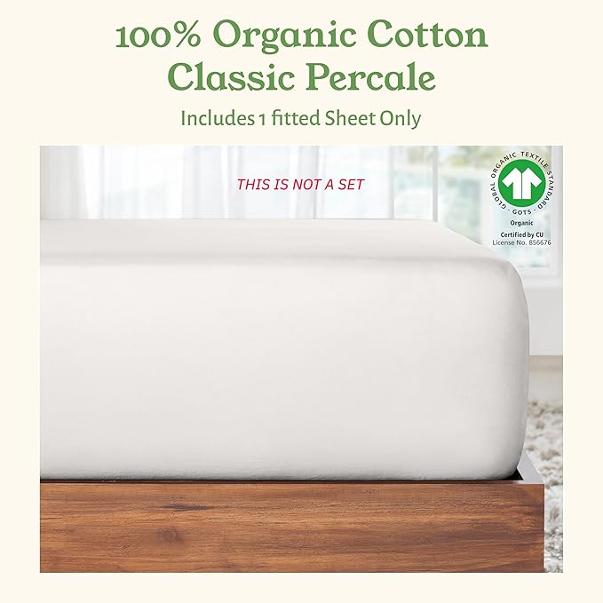 California Design Den 100% Organic Cotton Twin Fitted Sheet Only - Image 4