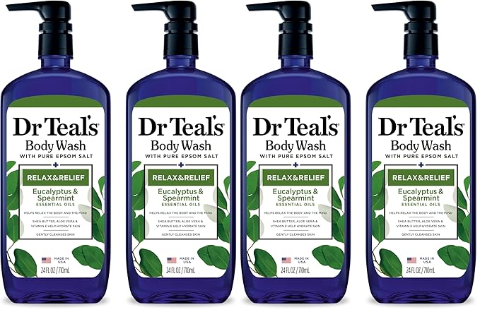 Dr Teal's Body Wash with Pure Epsom Salt, Relax & Relief with Eucalyptus & by DrTeals