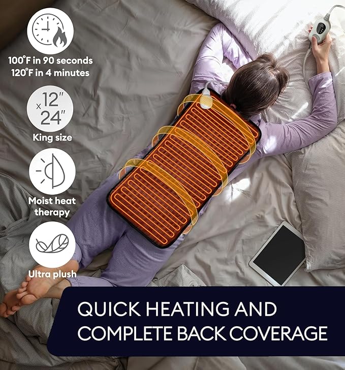 GENIANI Electric Heating Pad for Back Pain & Cramps Relief, Electric Throw - Image 7