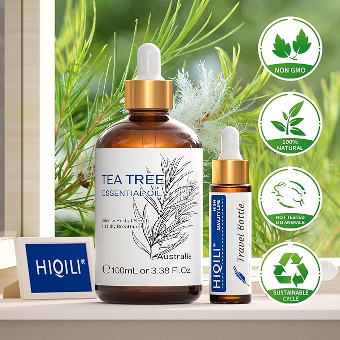 HIQILI Tea Tree Oil for Skin, Add to Shampoo, Body Wash, Foot Soak - Image 9