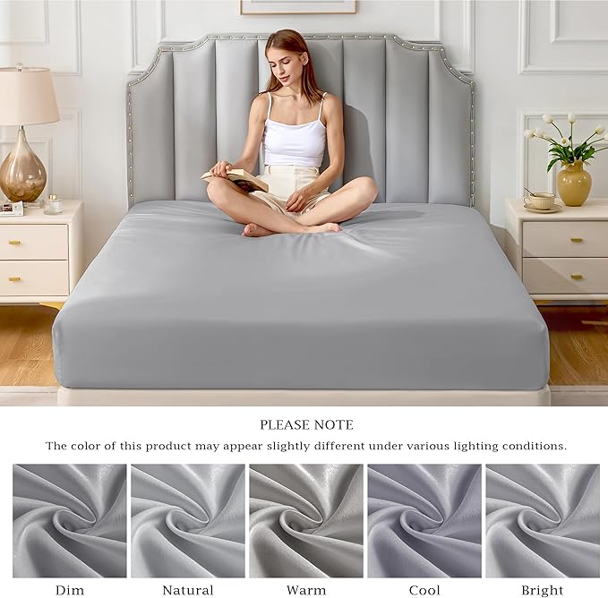FreshCulture Pure Cotton Fitted Sheets King Size, 300 Thread Count Percale - Image 7