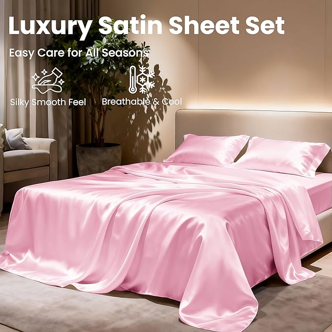 Love's cabin Twin XL Satin Sheet Sets - Image 8
