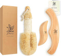 Dry Body Brush Set for Lymphatic Drainage, Natural Sisal Bristle Dry Brushing by wokelai