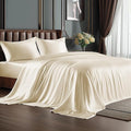 BEDELITE Satin Sheets Full Size Bed Set, Luxury Soft Beige Silky Sheet by BEDELITE