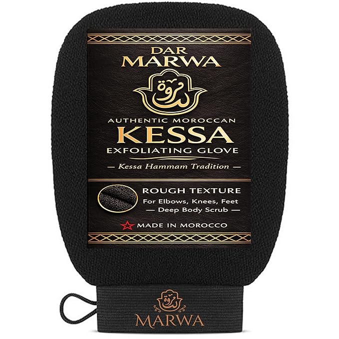 Moroccan Kessa Exfoliating Glove Rough – Deep Hammam Body Scrub Mitt by Dar by DarMarwa
